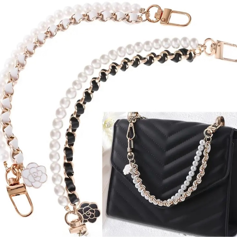 Elegant Pearl and Chain Purse Strap. Purse NOT included.